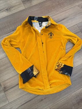 Thunderbird Brand Rodeo Yellow Velvet Button-Down Shirt